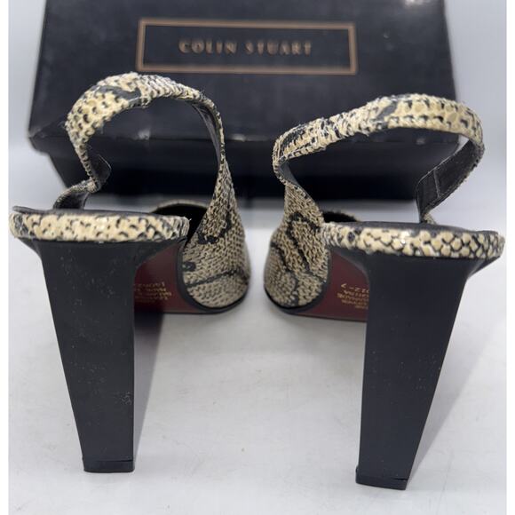 Colin Stuart Leather Ankle Strap Animal Print Square Toe Size 7 New - Picture 4 of 6